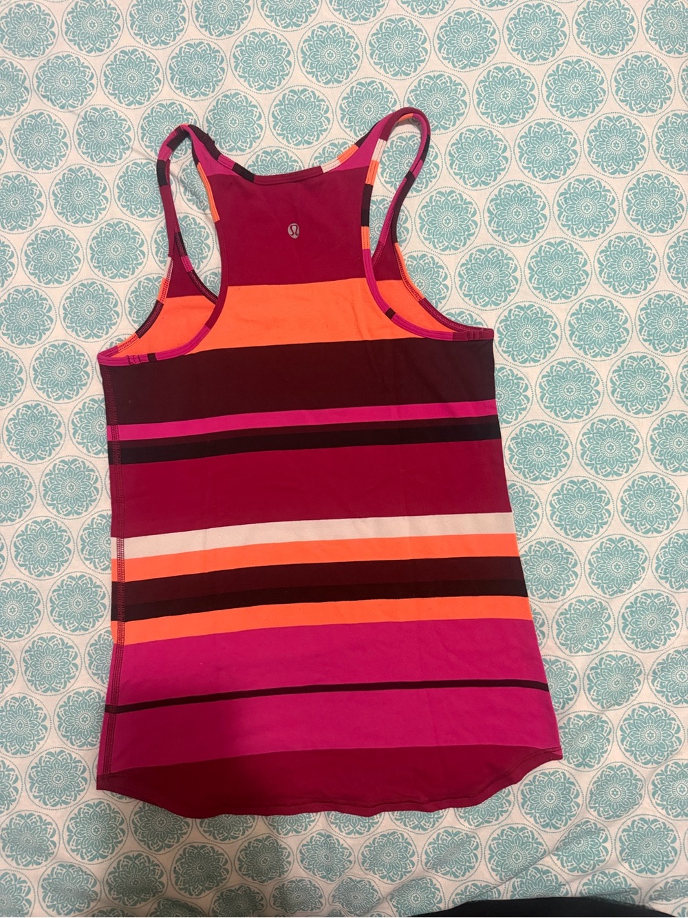lululemon athletica Striped Racerback Tank - Magenta, Orange, Black, White